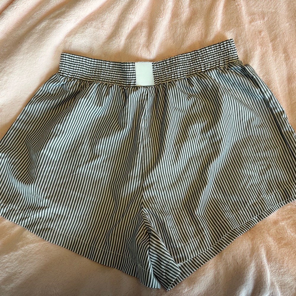 Striped Black and White Women's Shorts